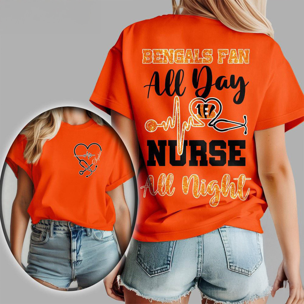 Cincinnati Bengals NFL All Day Nurse All Night Shirt Cincinnati Bearcats Merch Gifts For Fans-1
