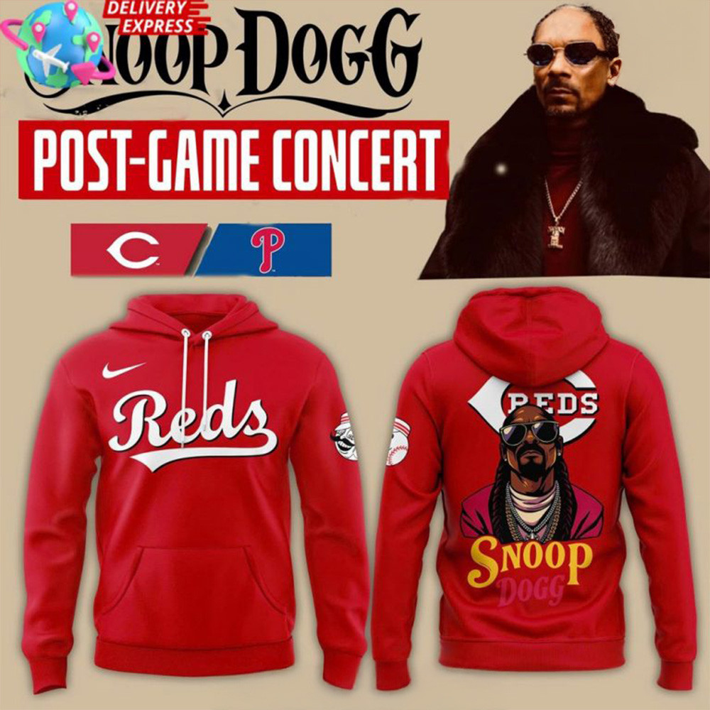 Cincinnati Reds Snoop Dogg Post-Game Concert Hoodie Reds Merch Great Father's Day Presents-1