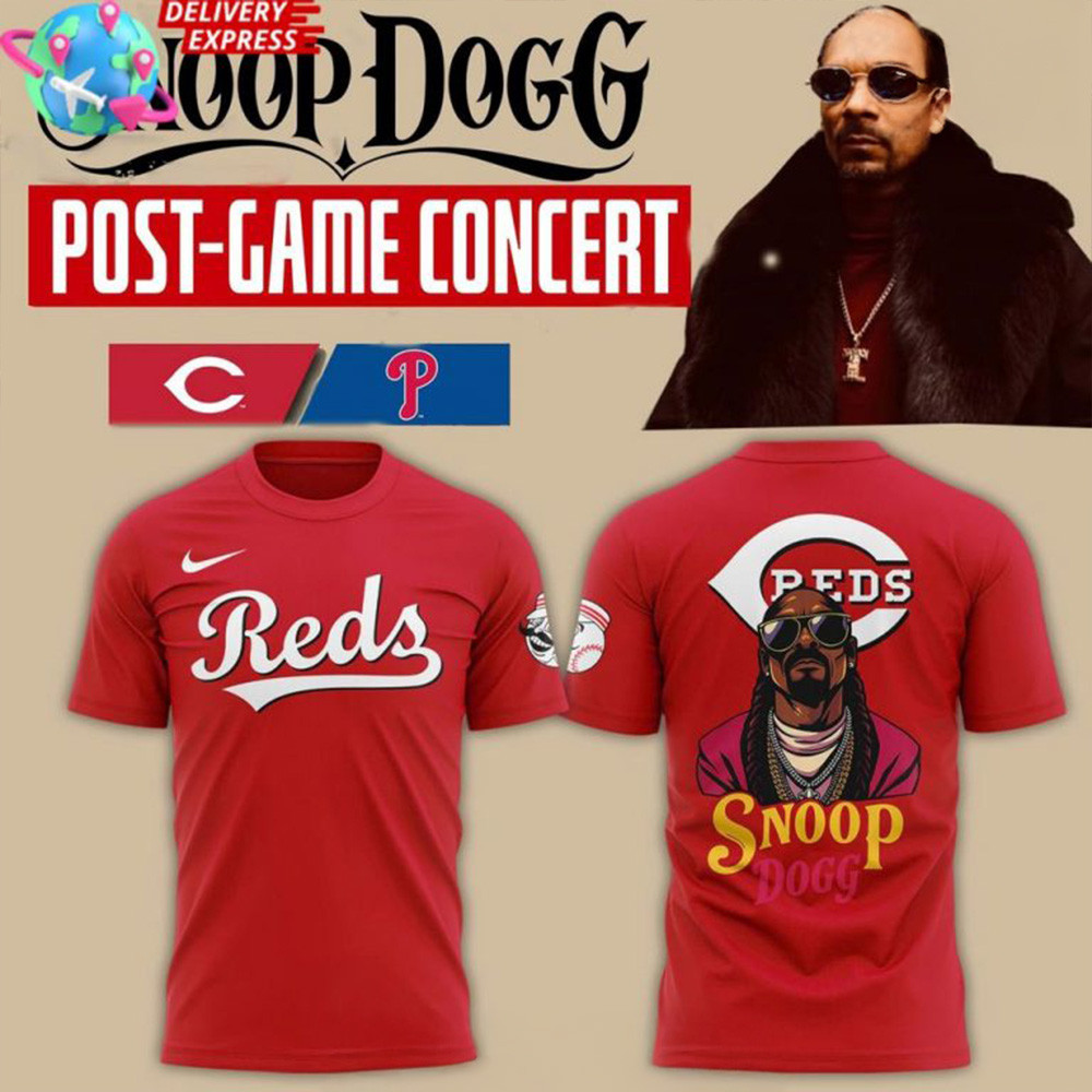 Cincinnati Reds Snoop Dogg Post-Game Concert T-Shirt Reds Merch Father's Day Gifts For Son In Law-1 Cincinnati Reds Snoop Dogg Post-Game Concert T-Shirt Reds Merch Father's Day Gifts For Son In Law-1