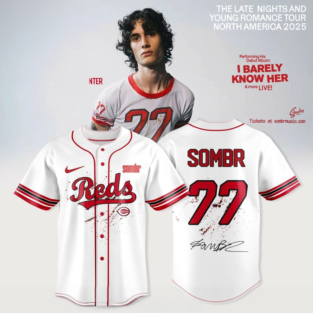 Cincinnati Reds X Sombr The Late Nights Young Romance Tour Jersey Cincinnati Reds Merch-1 Cincinnati Reds X Sombr The Late Nights Young Romance Tour Jersey Cincinnati Reds Merch-1