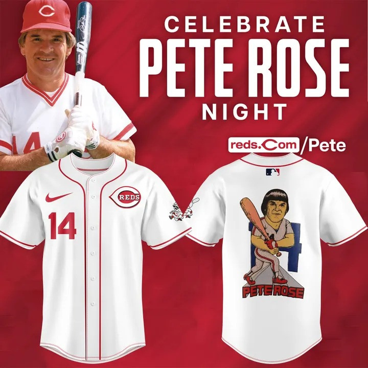 Cincinnati Reds x Pete Rose Night Jersey MLB Merch Baseball Fan Lovers Clothing-1