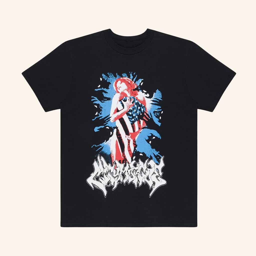 City Morgue Merch My Bloody American Flag T-Shirt Christmas Presents For Men-1