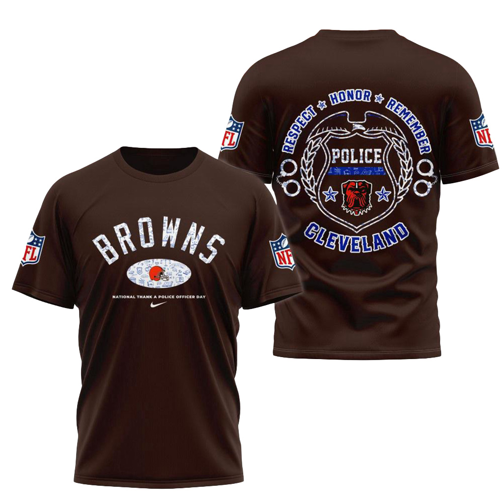 Cleveland Browns National Thank A Police Officer Day Shirt Cleveland Browns Merch_-1