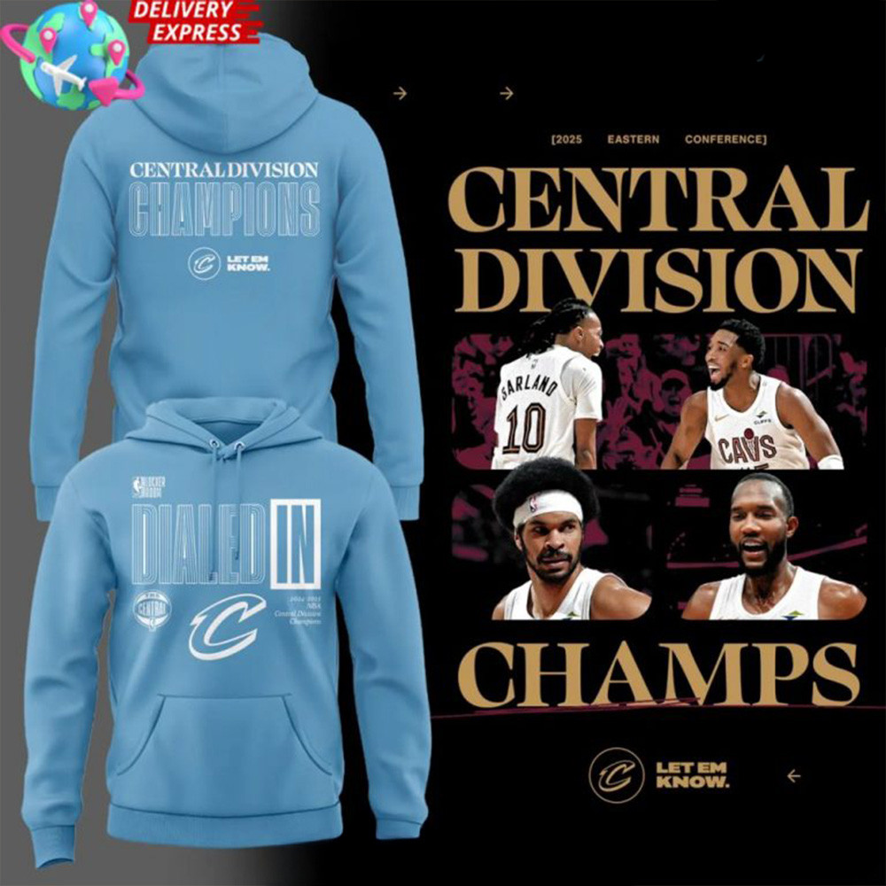 Cleveland Cavaliers 2025 Central Division Champions Blue Hoodie Cavaliers Merch Husband Gifts-1