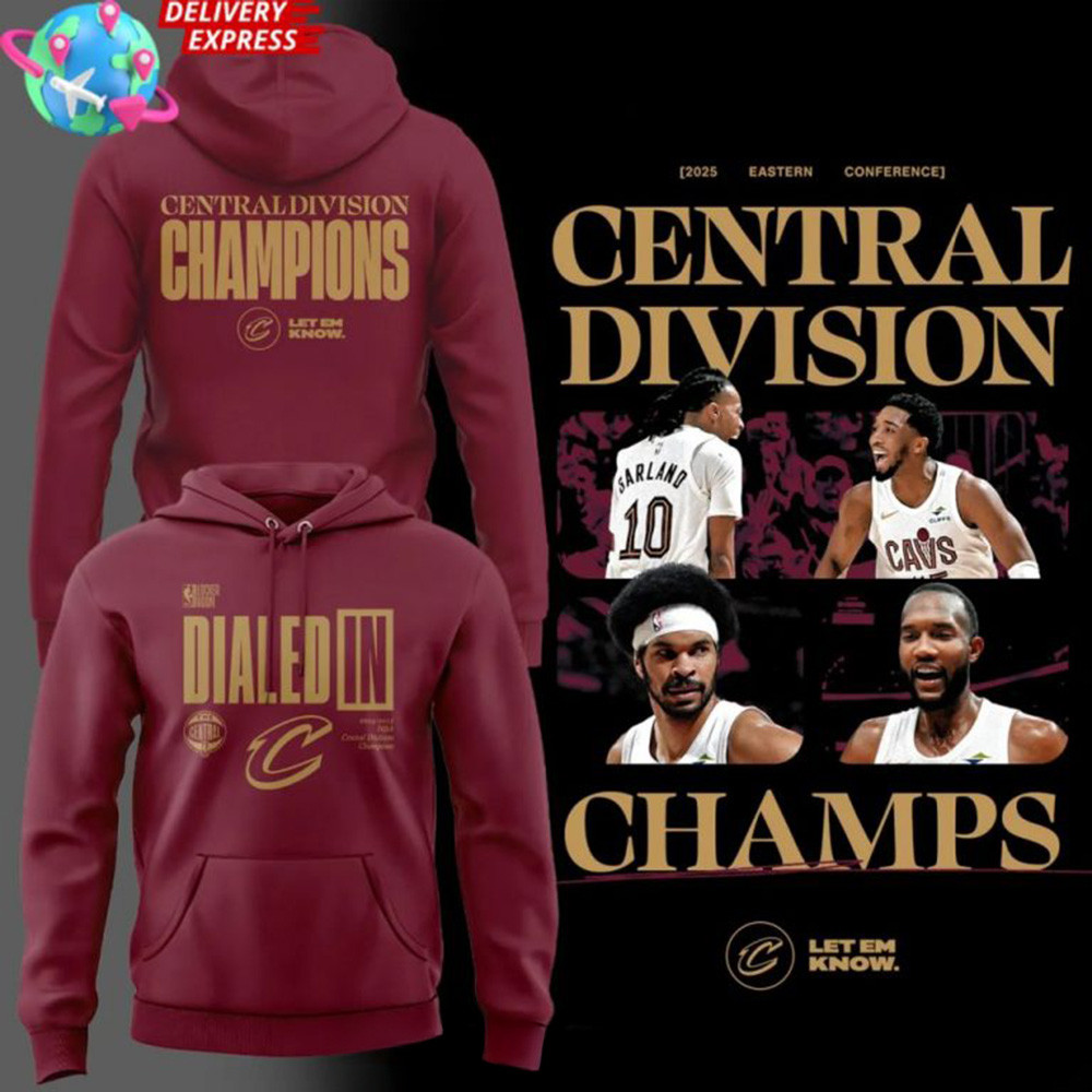 Cleveland Cavaliers 2025 Central Division Champions Red Hoodie Cavaliers Merch Gifts For Dad-1