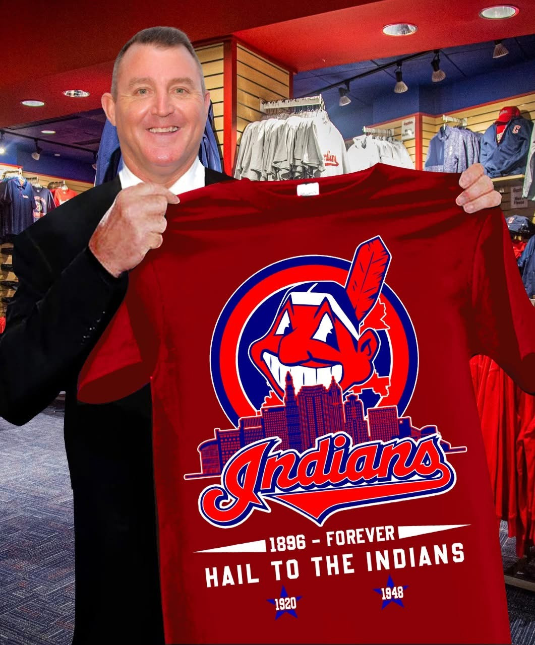 Cleveland Guardians Indians Hail To The Indians T-Shirt 1896 Forever Baseball Fan Gifts-1 Cleveland Guardians Indians Hail To The Indians T-Shirt 1896 Forever Baseball Fan Gifts-1