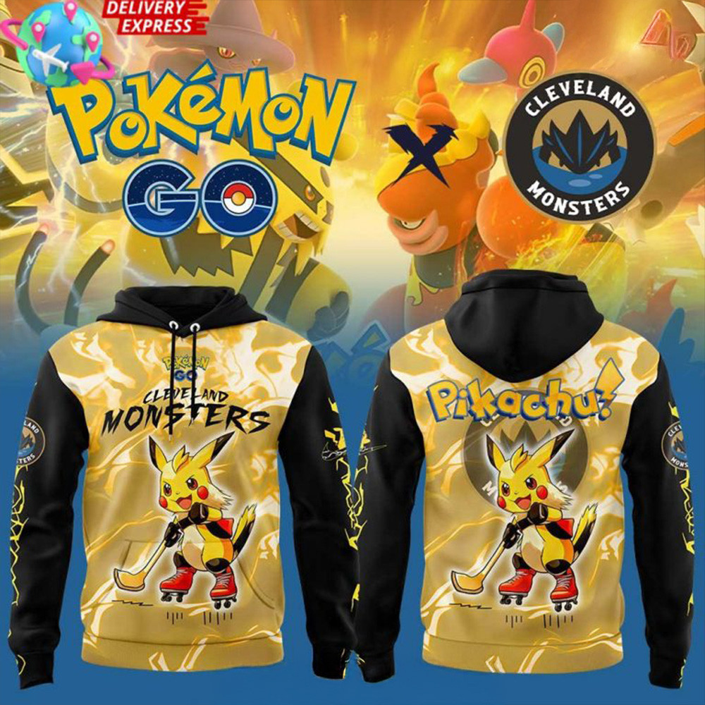 Cleveland Monsters Pokemon GO Special Hoodie Monsters Merch Father's Day Presents For Son-1 Cleveland Monsters Pokemon GO Special Hoodie Monsters Merch Father's Day Presents For Son-1