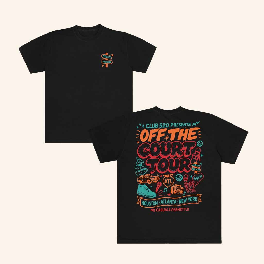 Club 520 Merch Off The Court Tour 2025 Shirt Gift Ideas For Podcast Lovers-1