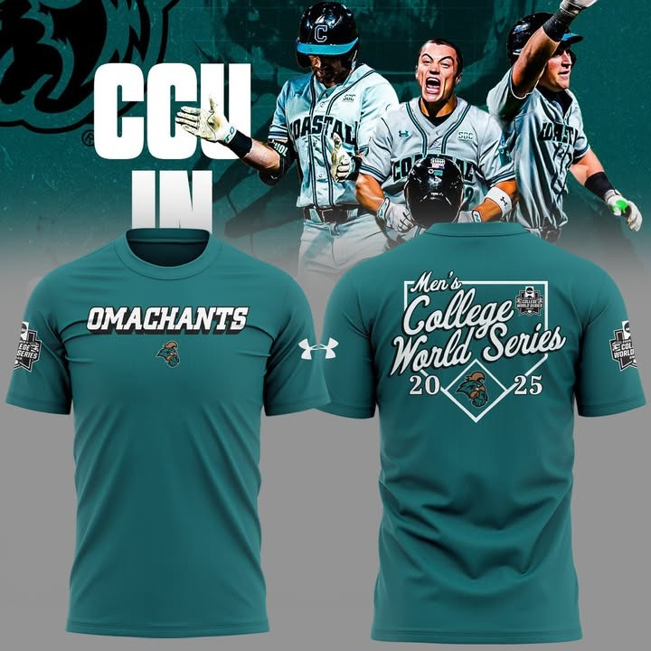 Coastal Carolina Baseball 2025 T-Shirt Omachants Men's College World Series Fan Merch-1 Coastal Carolina Baseball 2025 T-Shirt Omachants Men's College World Series Fan Merch-1
