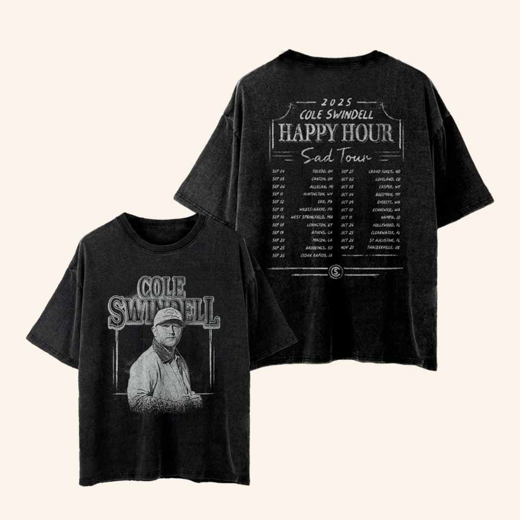 Cole Swindell Merch Happy Hour Sad Tour Wash Shirt Best Gifts For Music Lovers-1 Cole Swindell Merch Happy Hour Sad Tour Wash Shirt Best Gifts For Music Lovers-1