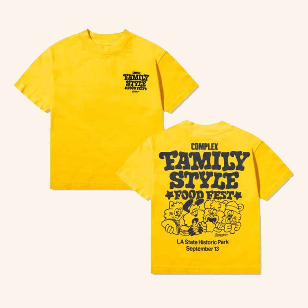 Complex Merch Verdy Family Style Verdy X FSFF Yellow Shirt Birthday Ideas For Wife-1