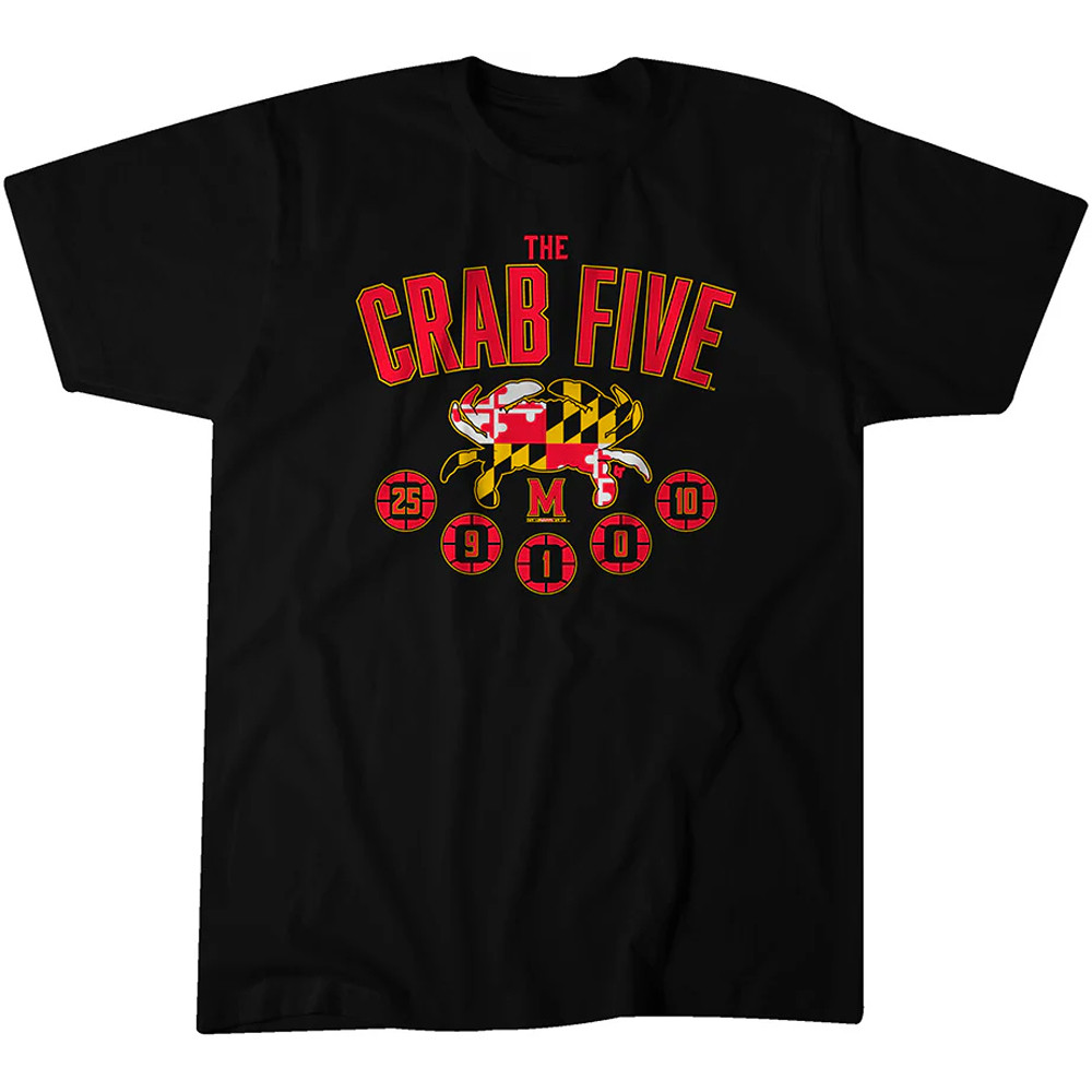 Crab Five T-Shirt Maryland Basketball The Crab 5 Shirt Merch For Sale-1 Crab Five T-Shirt Maryland Basketball The Crab 5 Shirt Merch For Sale-1