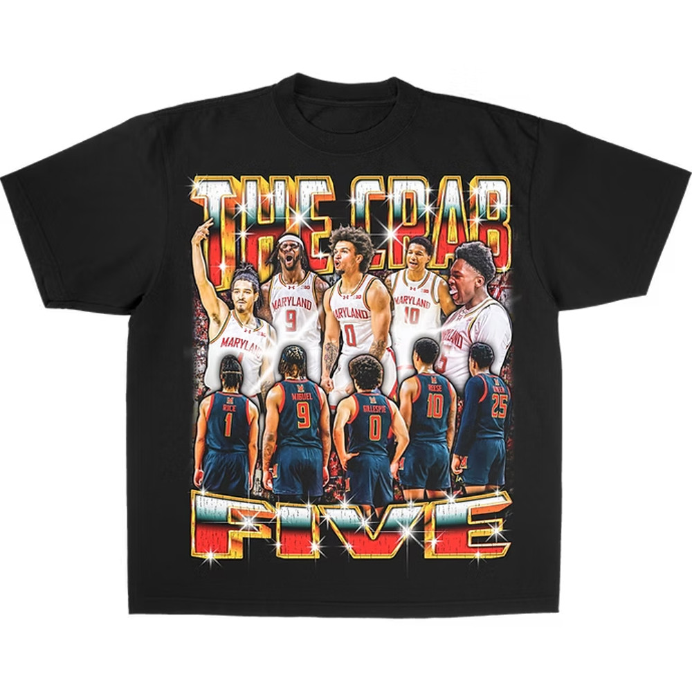 Crab Five T-Shirt The Crab 5 Shirt Maryland Basketball Merch Best Gifts For Fans-1 Crab Five T-Shirt The Crab 5 Shirt Maryland Basketball Merch Best Gifts For Fans-1