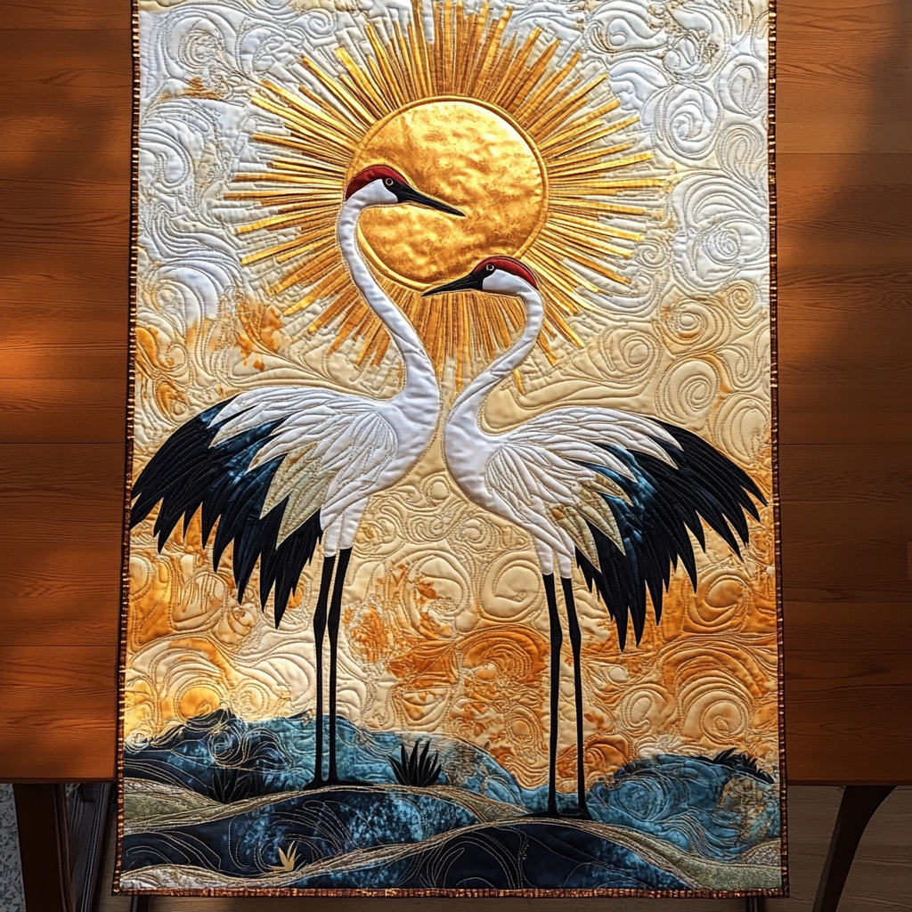 Crane Quilted Table Runner Best Christmas Gifts For Couples Housewarning-1 Crane Quilted Table Runner Best Christmas Gifts For Couples Housewarning-1