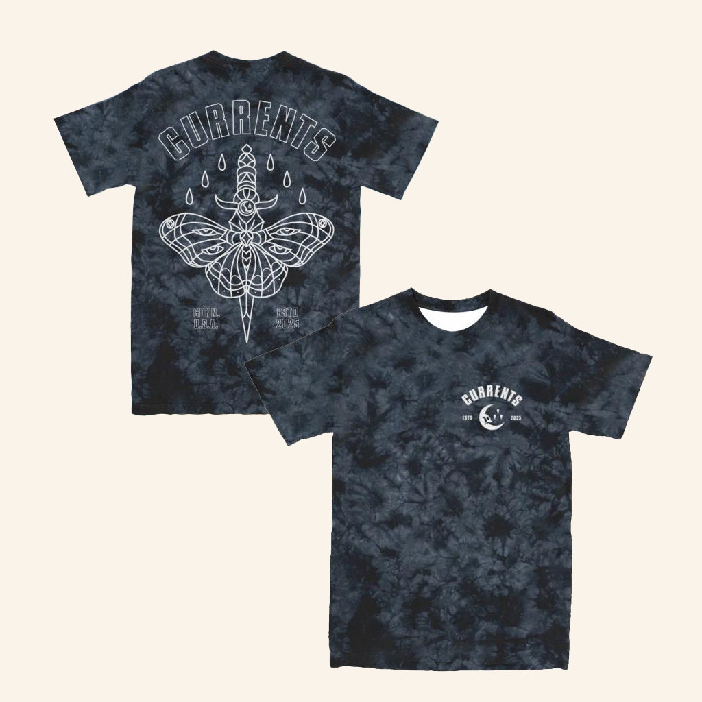 Currents Merch Moth Crystal Columbia Navy T-Shirt Gift Ideas For Boyfriend-1