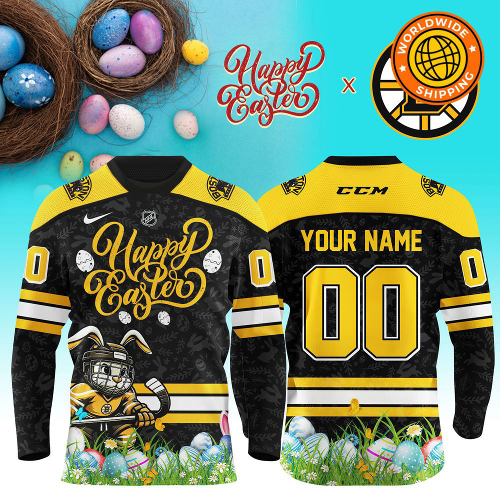 Custom Boston Bruins NHL x Easter Day 2025 Long Sleeve Shirt Top 10 Father's Day Gifts-1