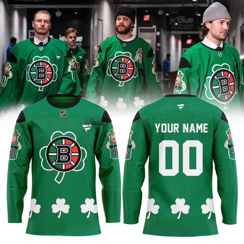 Custom Boston Bruins St Patrick's Day Long Sleeve Shirt Fathers Day Presents-1 Custom Boston Bruins St Patrick's Day Long Sleeve Shirt Fathers Day Presents-1