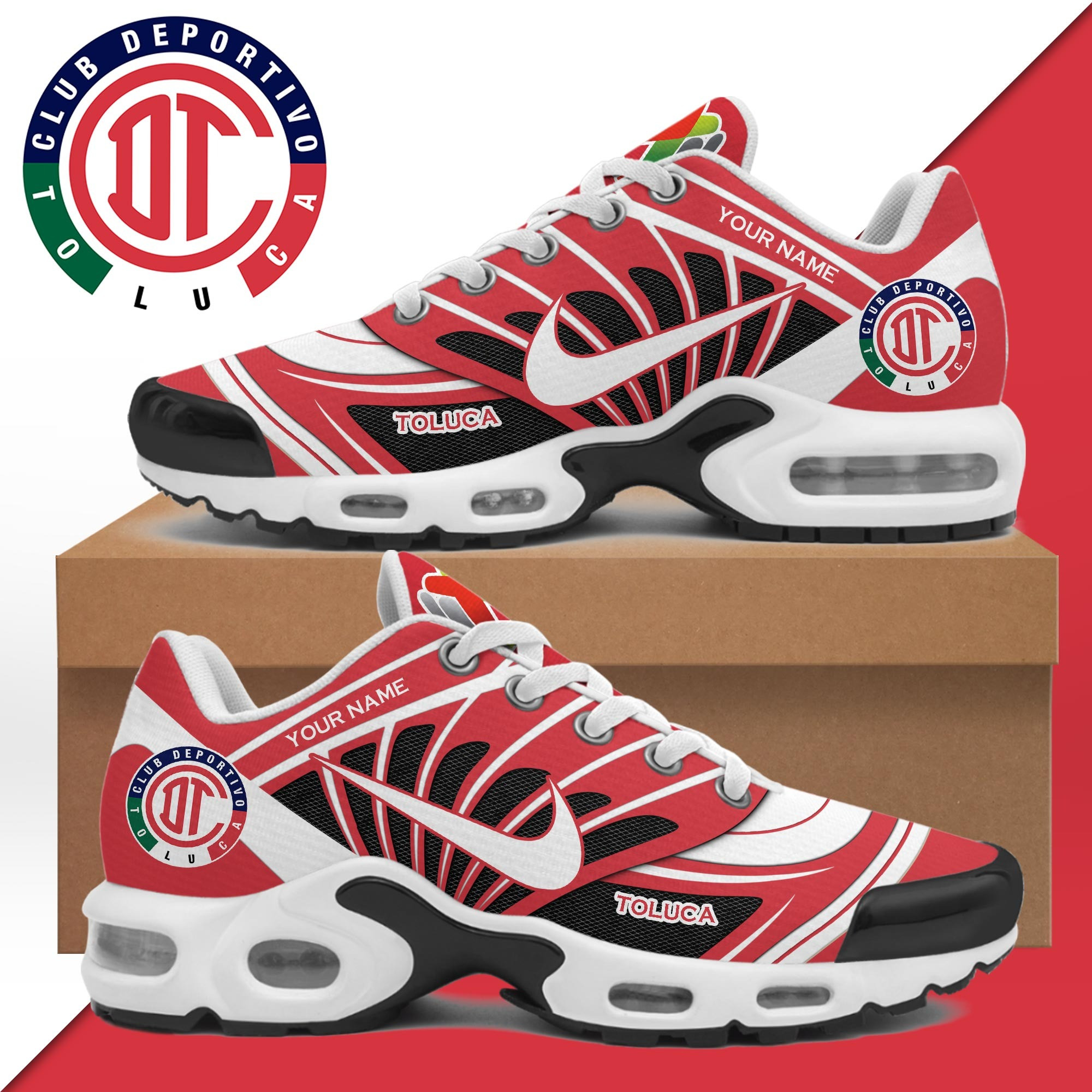 Custom Deportivo Toluca FC 2025 Clausura CAMPEONES Air Max Plus Sport Sneakers Fan Gifts-1 Custom Deportivo Toluca FC 2025 Clausura CAMPEONES Air Max Plus Sport Sneakers Fan Gifts-1