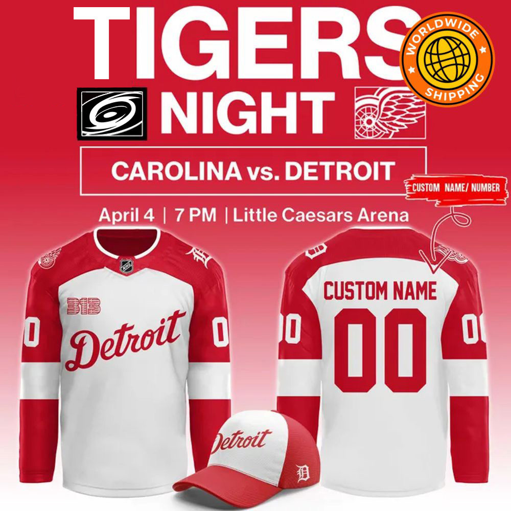 Custom Detroit Red Wings Tigers Night 2025 Long Sleeve Shirt Great Father's Day Presents-1 Custom Detroit Red Wings Tigers Night 2025 Long Sleeve Shirt Great Father's Day Presents-1