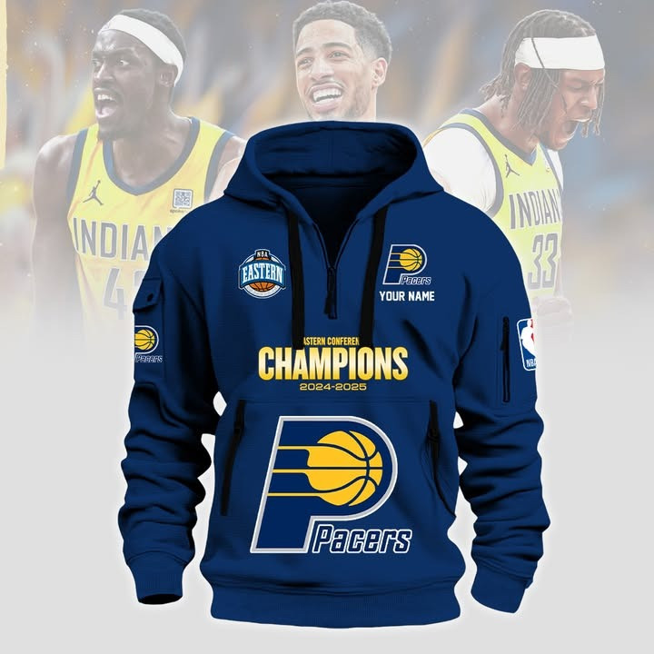 Custom Indiana Pacers Eastern Conference Champions Quarter Zip Hoodie 2025 Merch Gear Gifts-1 Custom Indiana Pacers Eastern Conference Champions Quarter Zip Hoodie 2025 Merch Gear Gifts-1