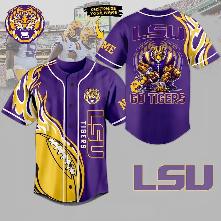 Custom LSU Tigers Football Jersey Go LSU Tigers Merch Gifts For Fans For Him-1 Custom LSU Tigers Football Jersey Go LSU Tigers Merch Gifts For Fans For Him-1
