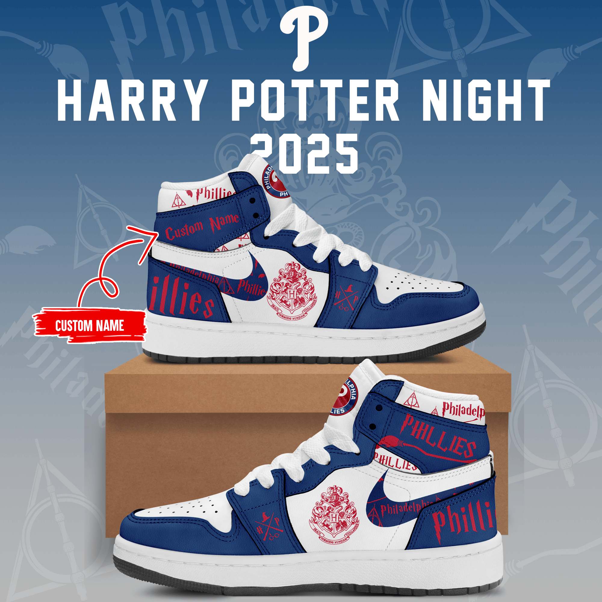 Custom Philadelphia Phillies X Harry Potter 2025 JD Shoes Best Present For Harry Potter Lovers-1
