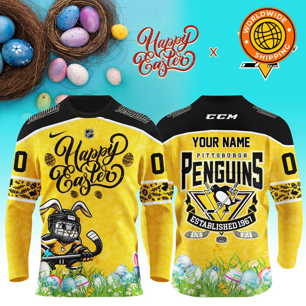 Custom Pittsburgh Penguins NHL x Easter Day 2025 Long Sleeve Shirt Penguins Merch Dad Gifts-1 Custom Pittsburgh Penguins NHL x Easter Day 2025 Long Sleeve Shirt Penguins Merch Dad Gifts-1