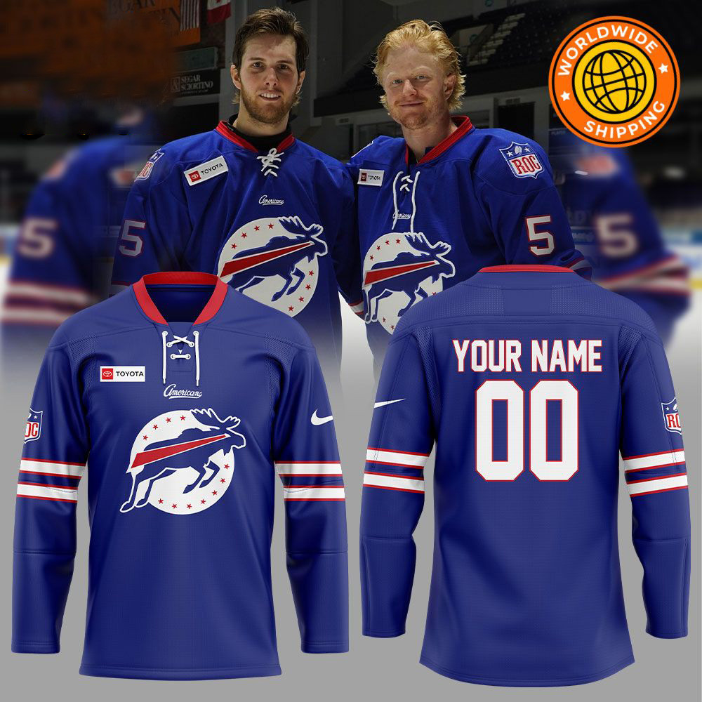 Custom Rochester Americans Bills Day Uniform Hockey Jersey Top Father's Day Gifts-1 Custom Rochester Americans Bills Day Uniform Hockey Jersey Top Father's Day Gifts-1