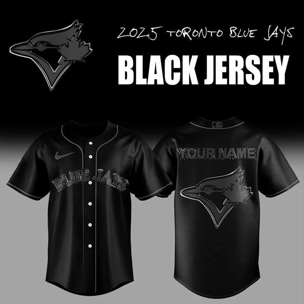 Custom Toronto Blue Jays Back In Black Jersey Jays Merch Baseball Lover Gift Ideas-1