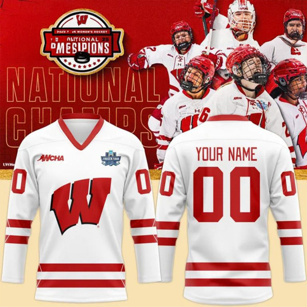 Custom Wisconsin Badgers Women's Hockey National Champions 2025 Hockey Jersey Mother's Day Gifts-1 Custom Wisconsin Badgers Women's Hockey National Champions 2025 Hockey Jersey Mother's Day Gifts-1