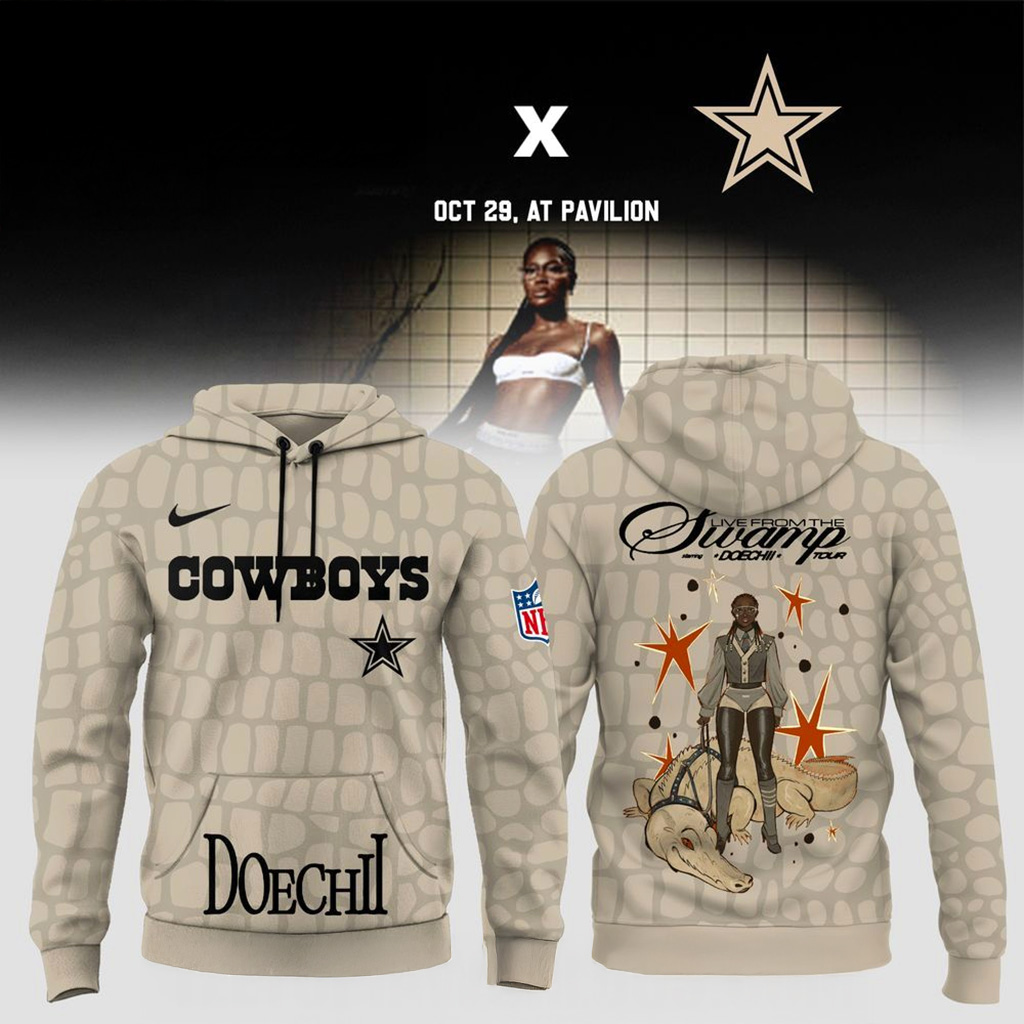 Dallas Cowboys X Doechii Live From The Swamp Tour 2025 Hoodie Cowboys Merch Gift For Fans-1