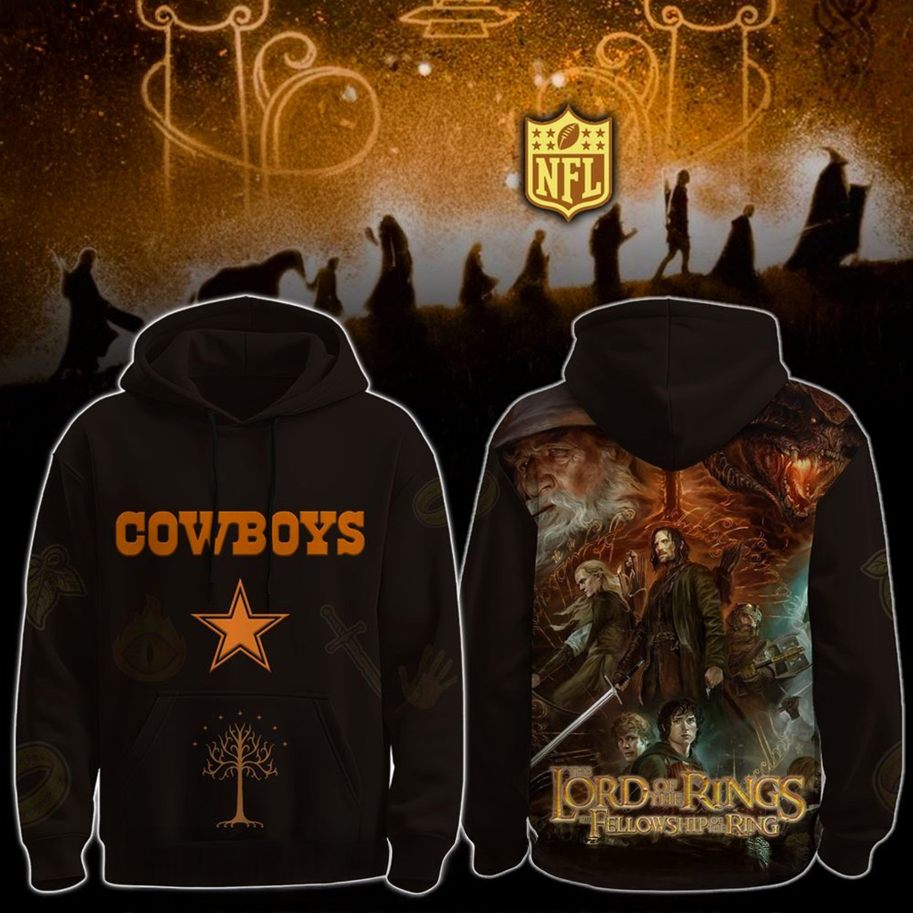 Dallas Cowboys X The Lord Of The Rings The Fellowship Of The Ring Hoodie Fan Merch Him Gifts-1 Dallas Cowboys X The Lord Of The Rings The Fellowship Of The Ring Hoodie Fan Merch Him Gifts-1