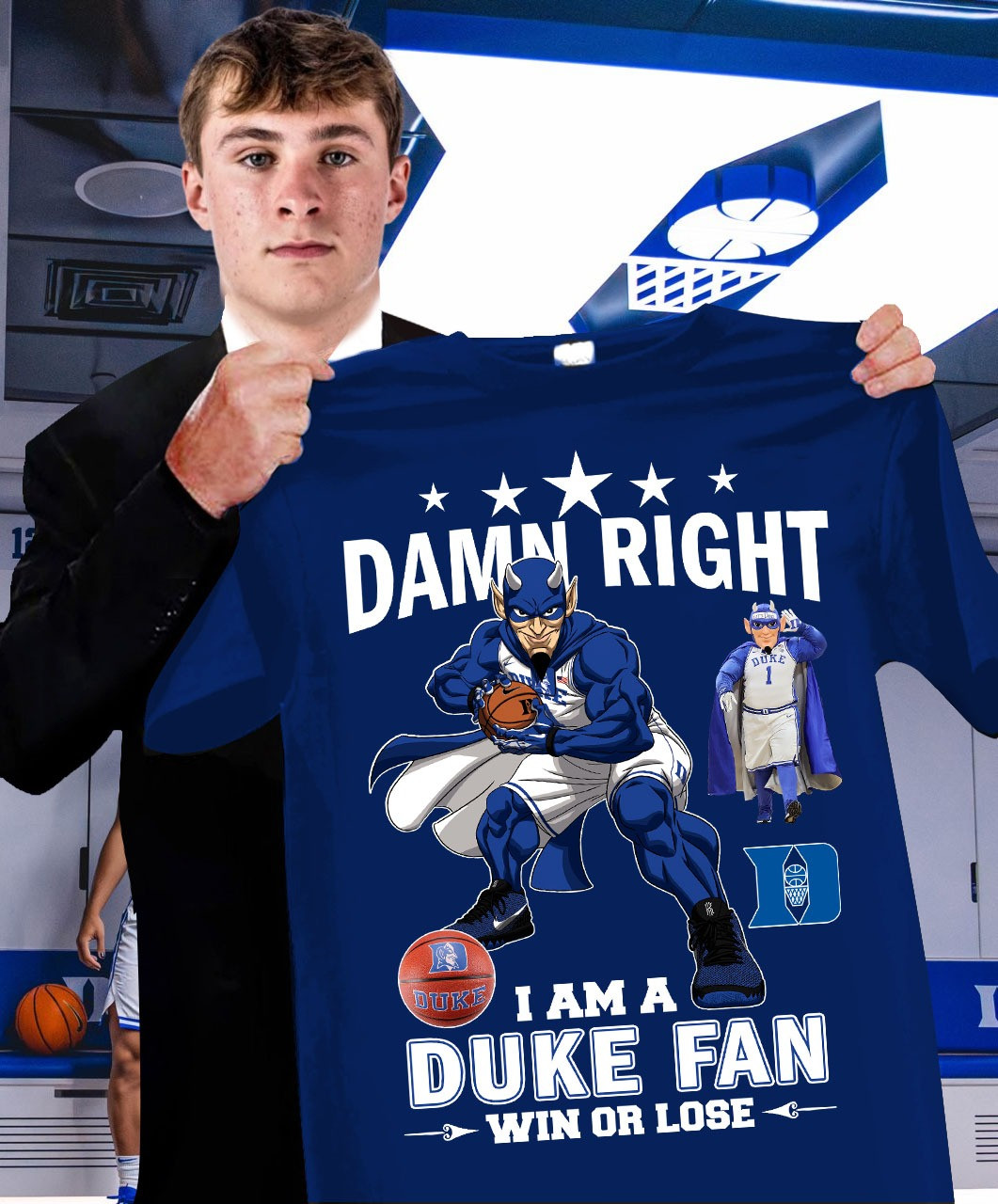 Damn Right I Am A Duke Fans Win Or Lose Shirt Basketball Gifts For Duke Blue Devils Fans-1 Damn Right I Am A Duke Fans Win Or Lose Shirt Basketball Gifts For Duke Blue Devils Fans-1