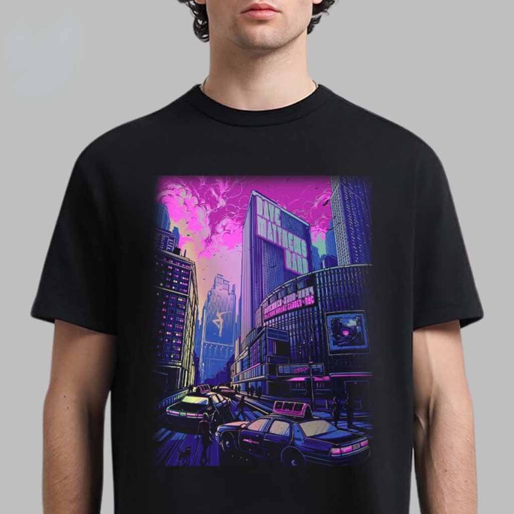 Dave Matthews Band Concert Poster For Show At Madison Square Garden Night 1 In New York City On November 22 2024 Purple Version T-Shirt Music Fan Gifts-1