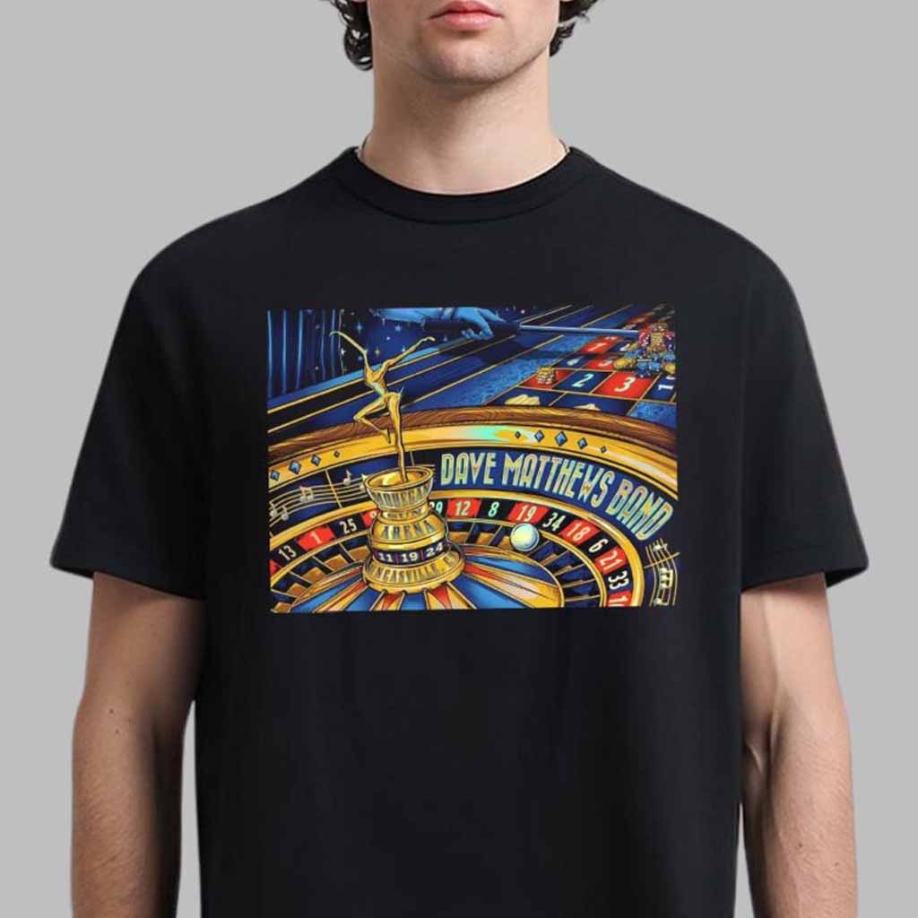 Dave Matthews Band Merch Roulette Wheel Art  T-Shirt Gift For Rock Band Fans-1