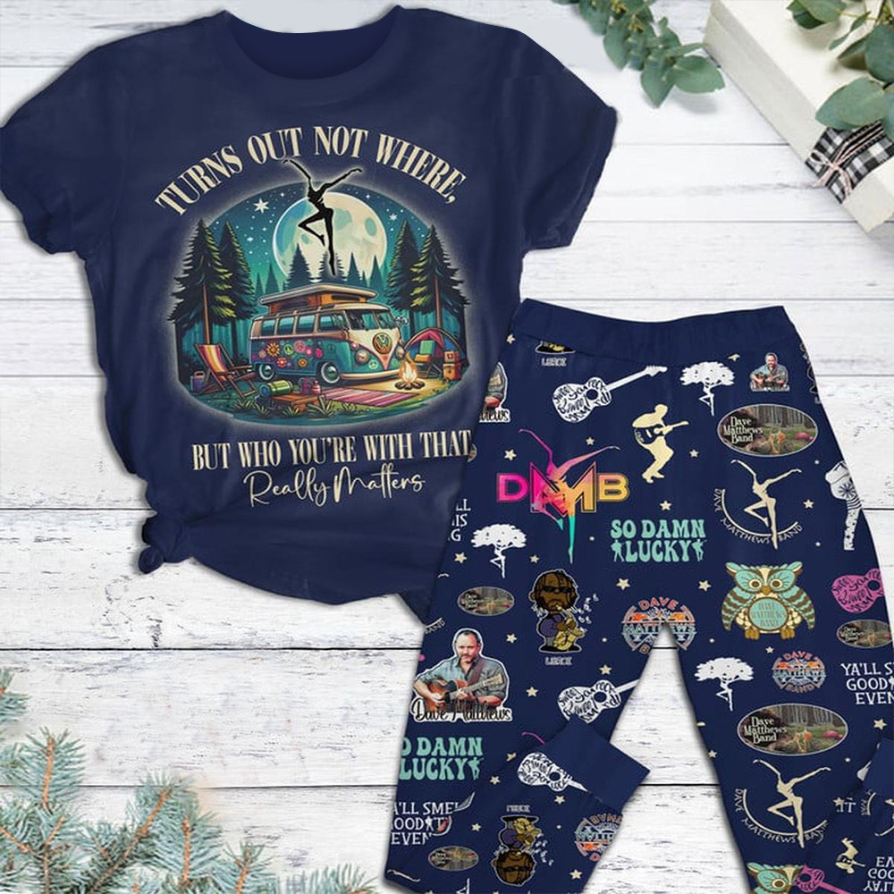 Dave Matthews Band So Damn Lucky Pajamas Set Dave Matthews Merch Gifts For Wife-1