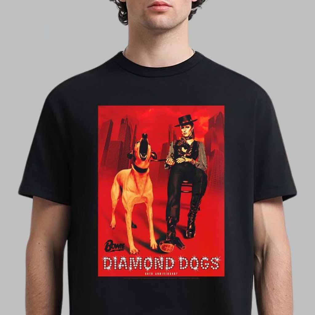 David Bowie Diamond Dogs 50th Anniversary Poster T-Shirt David Bowie Merch Gifts For Friends-1