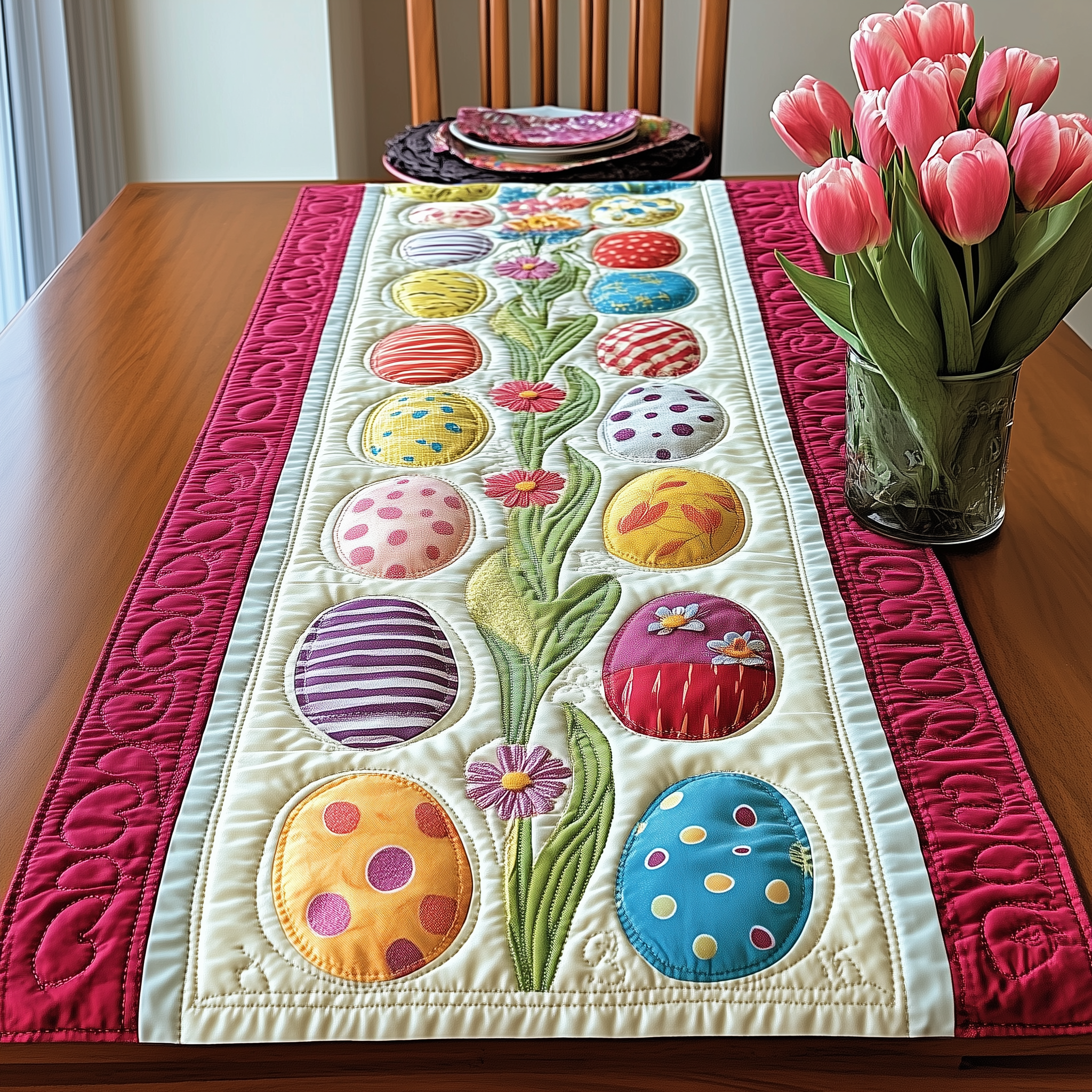 Dazzling Delight Quilted Table Runner Great Family Gifts For Valentine Day-1 Dazzling Delight Quilted Table Runner Great Family Gifts For Valentine Day-1