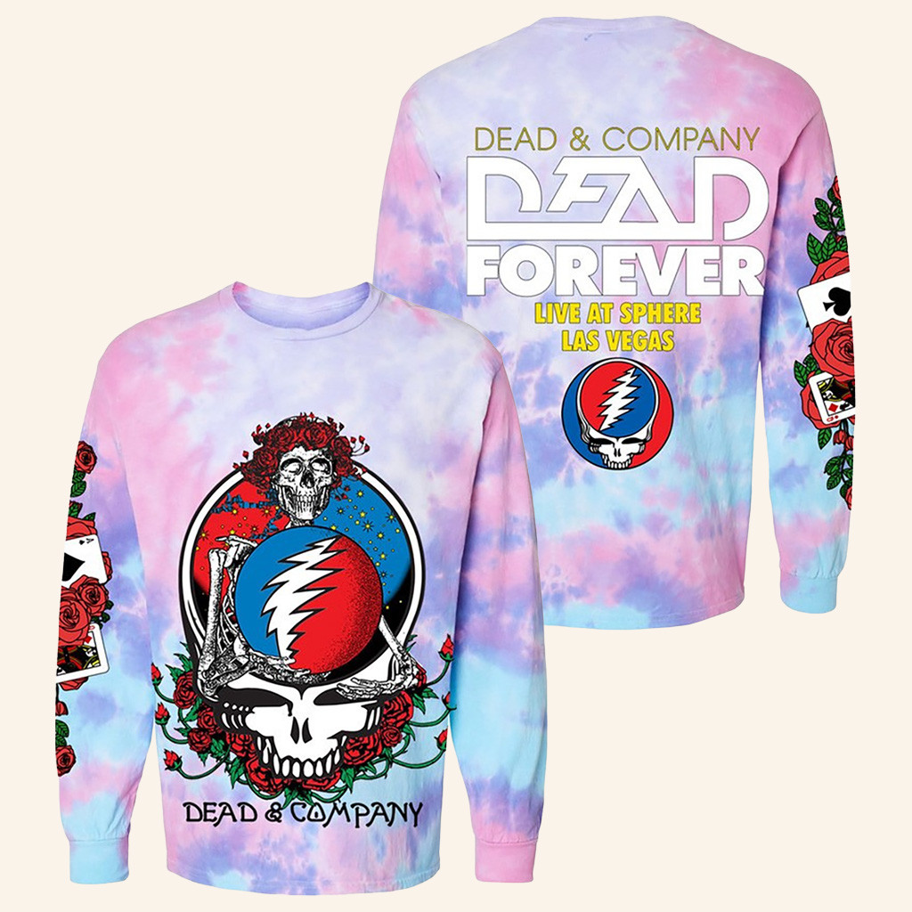 Dead And Company Merch Dead Forever Tie Dye Long Sleeve Shirt Gifts For Music Fans-1