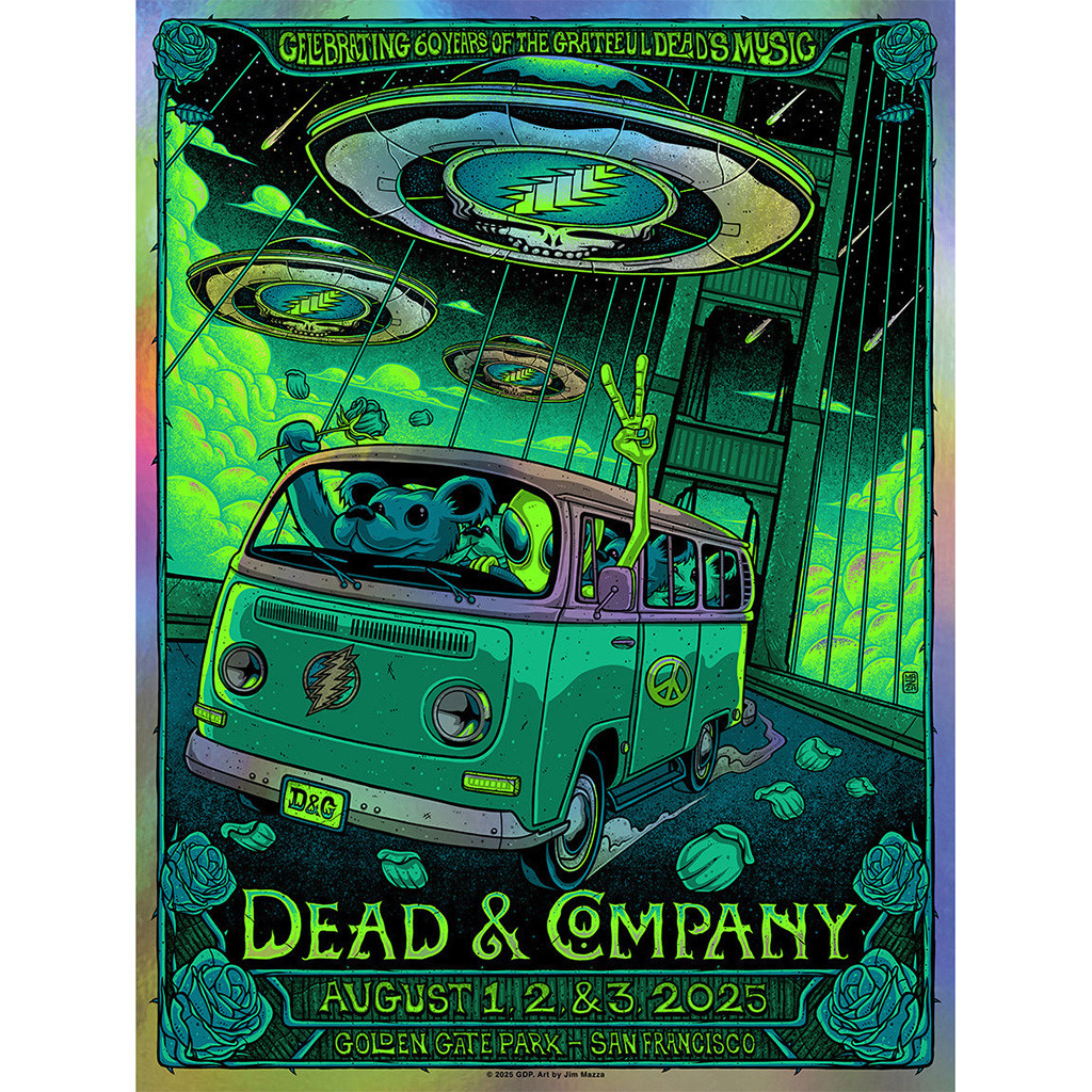 Dead And Company Merch Golden Gate Park Foil Event Poster Best Gifts For Music Lovers-1 Dead And Company Merch Golden Gate Park Foil Event Poster Best Gifts For Music Lovers-1
