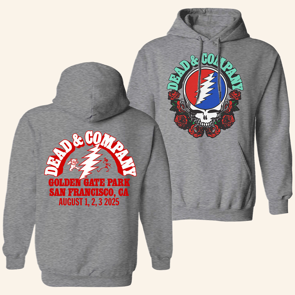 Dead And Company Merch Golden Gate Park Gray Hoodie Best Christmas Gifts For Men-1