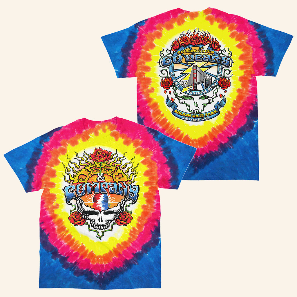 Dead And Company Merch Golden Gate Park Tie Dye Tee Shirt Cool Gifts For Rock Music Lovers-1