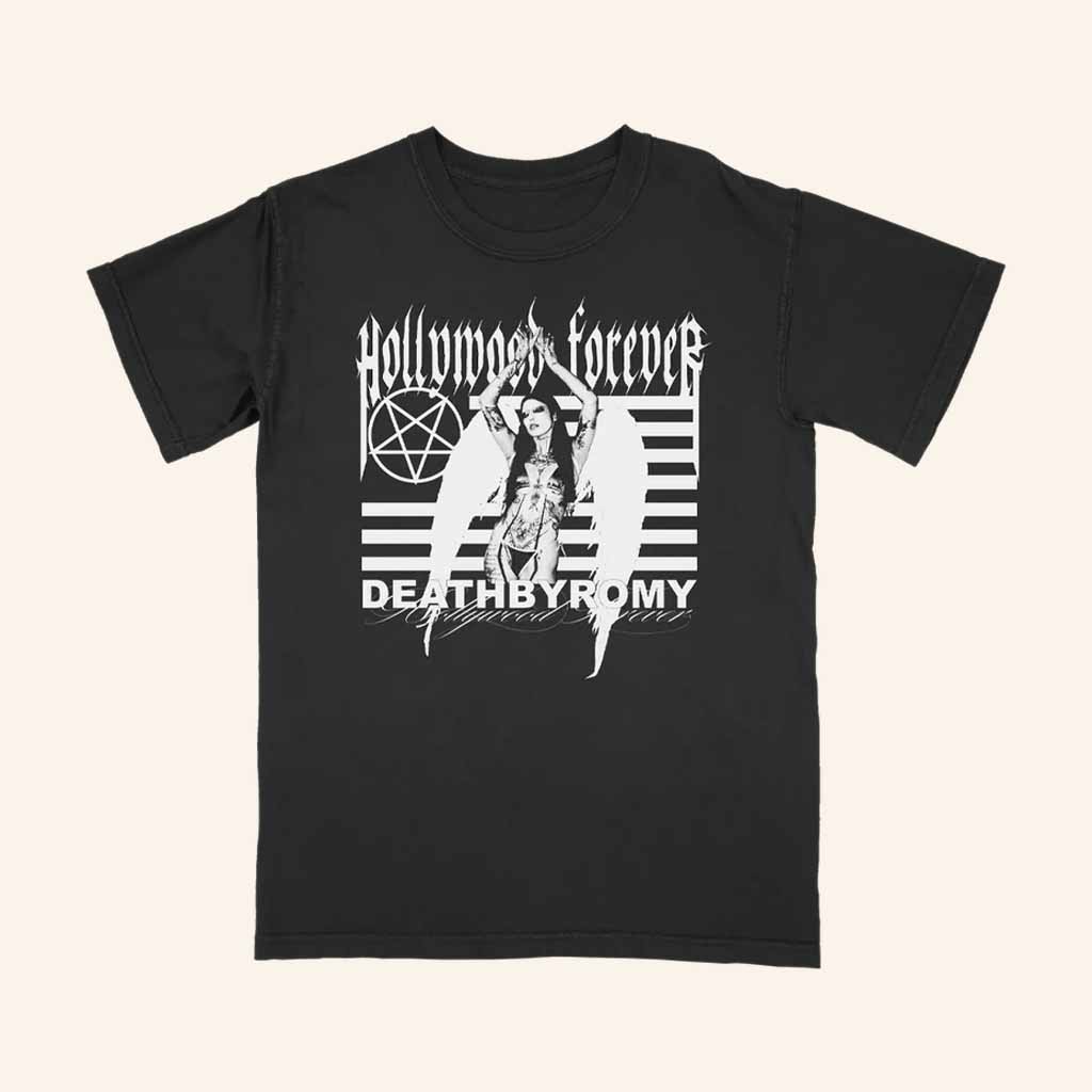 DeathbyRomy Merch Hollywood Forever Flag T-Shirt Unique Gifts For Music Lovers-1