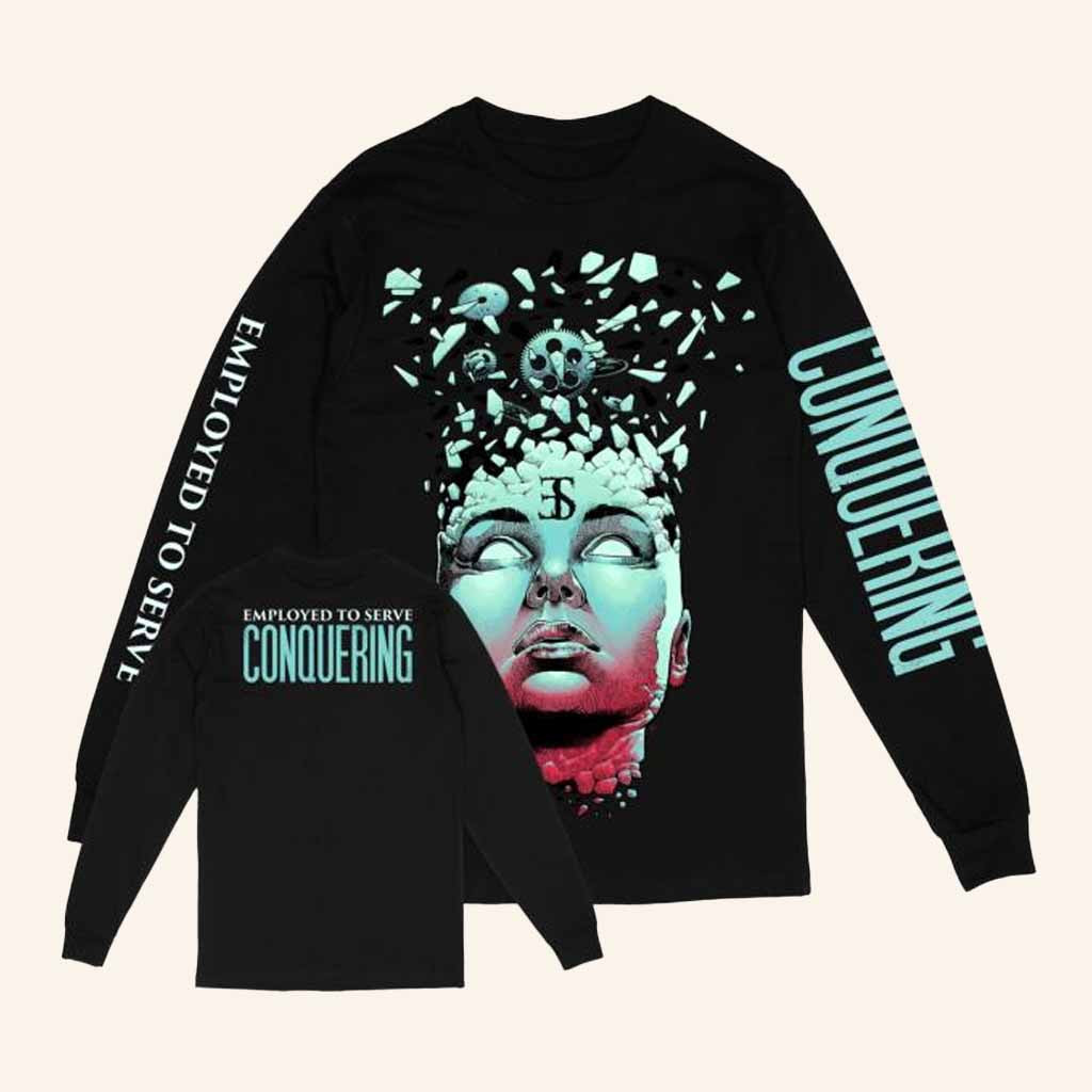 Deathwish Inc Merch Employed To Serve Conquering Black Long Sleeve T-Shirt Gift For Friends-1