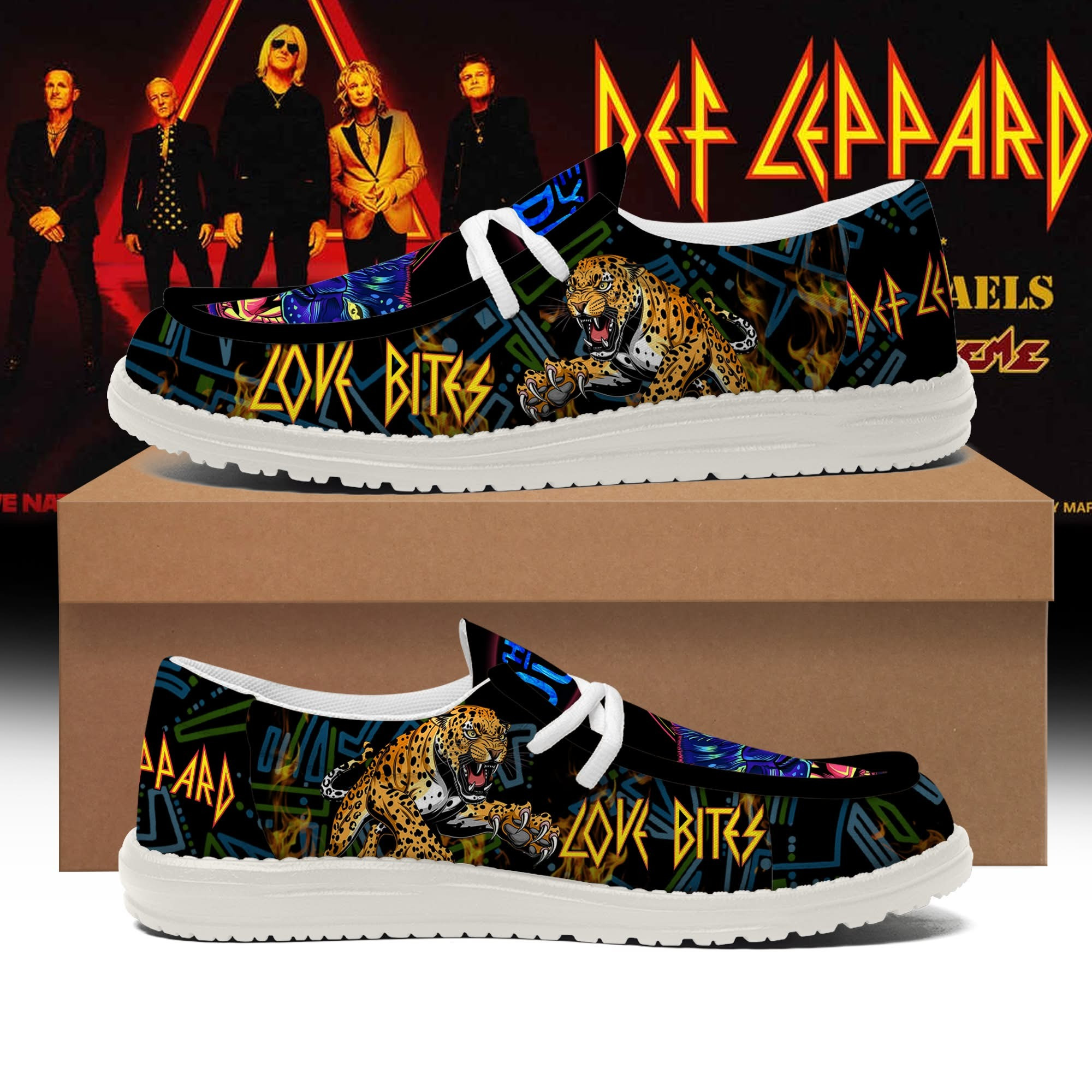 Def Leppard Casual Shoes Sneakers Tour Merch Unique Gifts For Rock Fans For Him-1 Def Leppard Casual Shoes Sneakers Tour Merch Unique Gifts For Rock Fans For Him-1