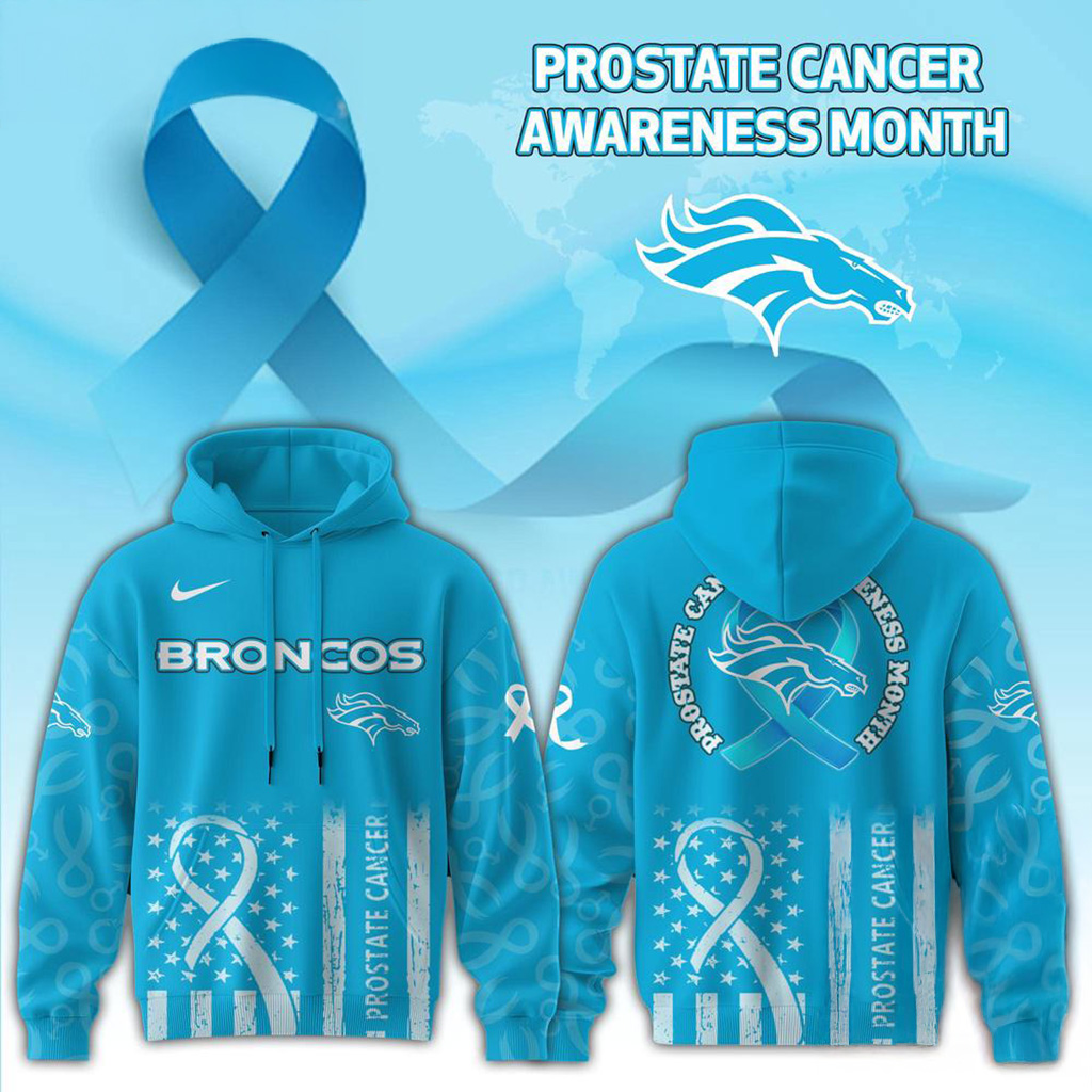 Denver Broncos 2025 NFL Prostate Cancer Awareness Hoodie Denver Broncos Merch Gifts For Her-1