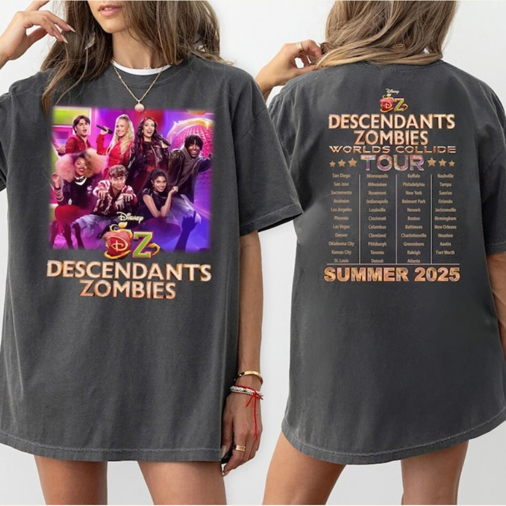 Descendants Zombies World Tour 2025 Shirt Disney The Rise Of Red Concert T-Shirt Fans Gifts-1 Descendants Zombies World Tour 2025 Shirt Disney The Rise Of Red Concert T-Shirt Fans Gifts-1