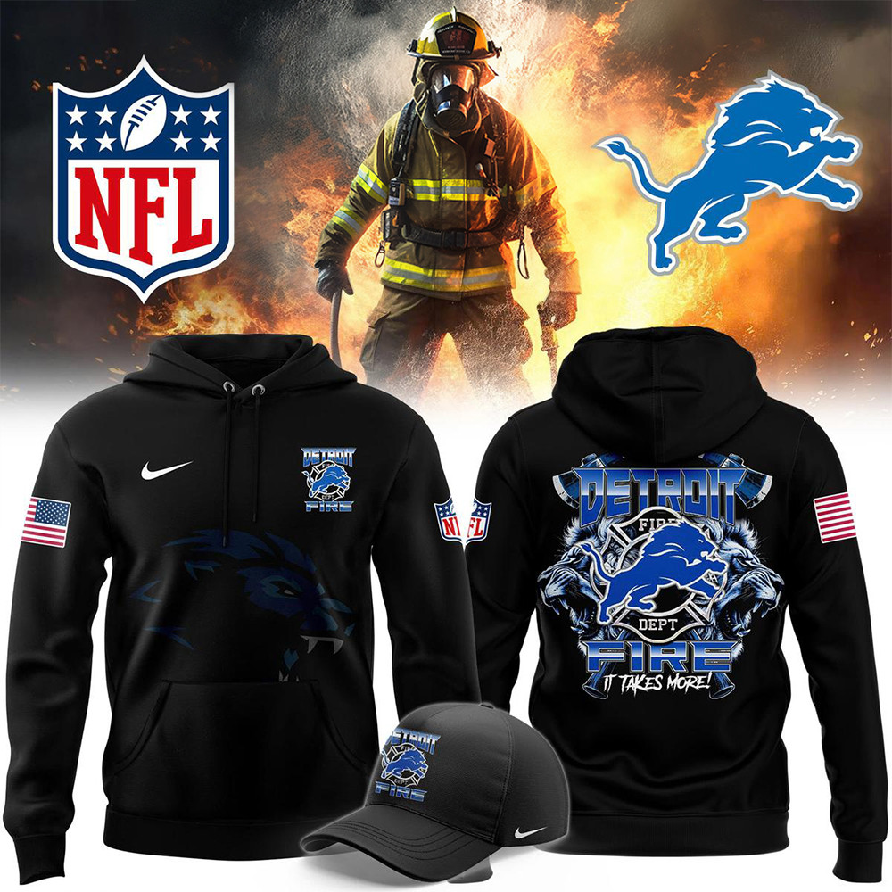 Detroit Lions 2024 Firefighter Appreciation Day Hero Pride Hoodie Fathers Day Presents-1