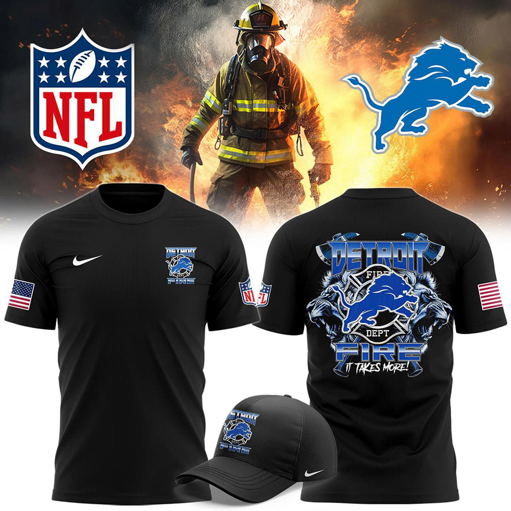 Detroit Lions 2024 Firefighter Appreciation Day Hero Pride T-Shirt Gifts For New Dads-1 Detroit Lions 2024 Firefighter Appreciation Day Hero Pride T-Shirt Gifts For New Dads-1