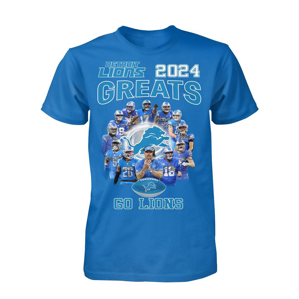 Detroit Lions 2024 Great Season Go Lions Go 2024 T-Shirt Fathers Day Presents-1